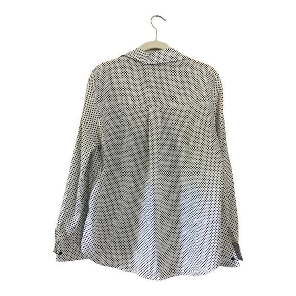 Topshop White Button-Up Blouse with Black Polka Dots Size 8 - Picture 4 of 4